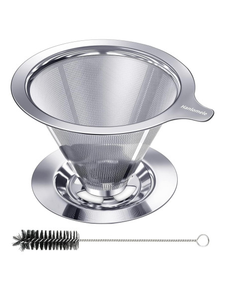 Goteador de Café Hanlomele Acero Inoxidable 1-2 Taza Doble Malla
