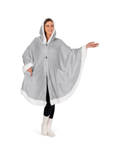 Manta Ponible PAVILIA para Mujeres Adultas - Forro Polar Gris 2