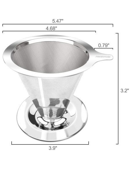 Goteador de Café Hanlomele Acero Inoxidable 1-2 Taza Doble Malla