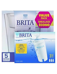 Jarra de Agua Brita 5 Tazas con 4 Filtros - Reducción de Cloro