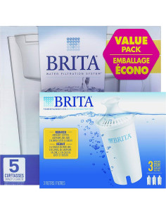 Jarra de Agua Brita 5 Tazas con 4 Filtros - Reducción de Cloro 2