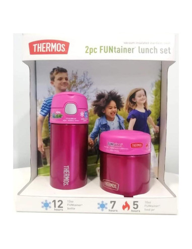 Juego de Almuerzo Thermos 2 Piezas Rosa Libre de BPA