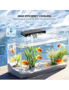 Ventilador Enfriador de Acuario PAIZOO con Sonda y LCD 6.4W 2