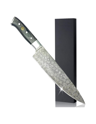 Cuchillo de Chef 20.32 cm Damasco Genérico Mango Pakka