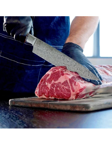 Cuchillo de Chef 20.32 cm Damasco Genérico Mango Pakka