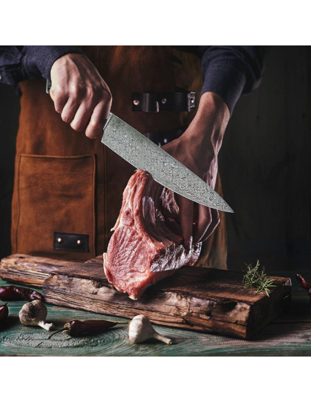 Cuchillo de Chef 20.32 cm Damasco Genérico Mango Pakka