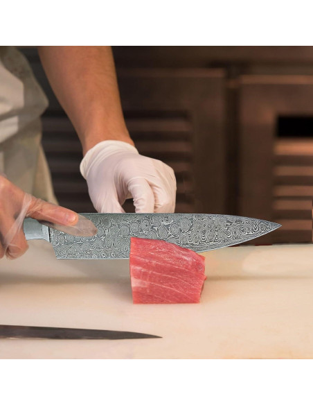 Cuchillo de Chef 20.32 cm Damasco Genérico Mango Pakka