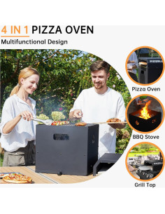 Horno de Pizza 4 en 1 PIZZELLO 16" con Piedra y Paleta 2