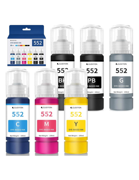 Botella de Tinta 552 GUBFFON 600ml para Impresora EcoTank ET-8550 ET-8500