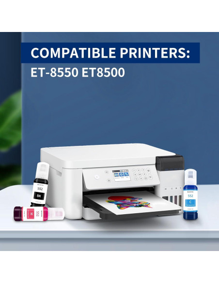 Botella de Tinta 552 GUBFFON 600ml para Impresora EcoTank ET-8550 ET-8500