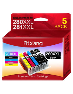 Tinta Compatible Canon PGI-280XXL CLI-281XXL - Paquete 5 Piezas