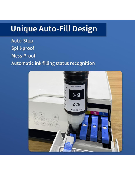 Botella de Tinta 552 GUBFFON 600ml para Impresora EcoTank ET-8550 ET-8500