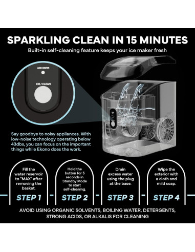 Máquina de Hielo Nugget Sonic Ekono - 15.42 kg/día - Compacta