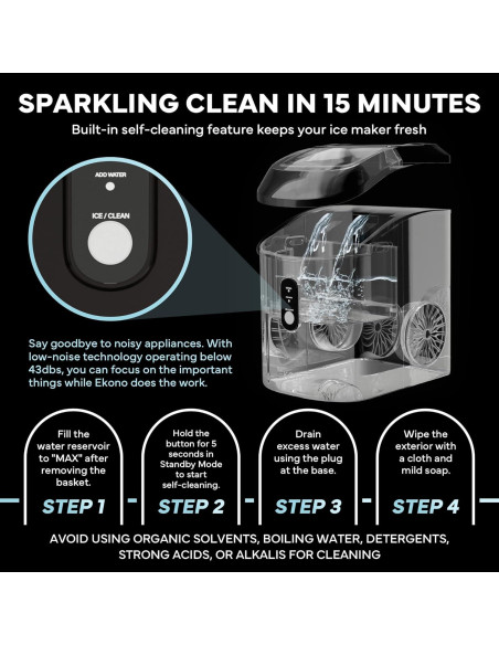 Máquina de Hielo Nugget Sonic Ekono - 15.42 kg/día - Compacta