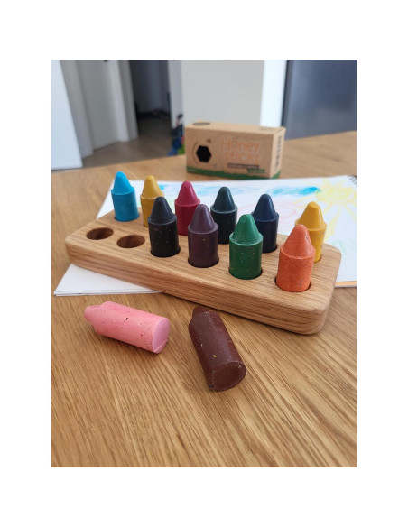 Soporte de Madera para 12 Crayones Honey Sticks - Organizador Montessori