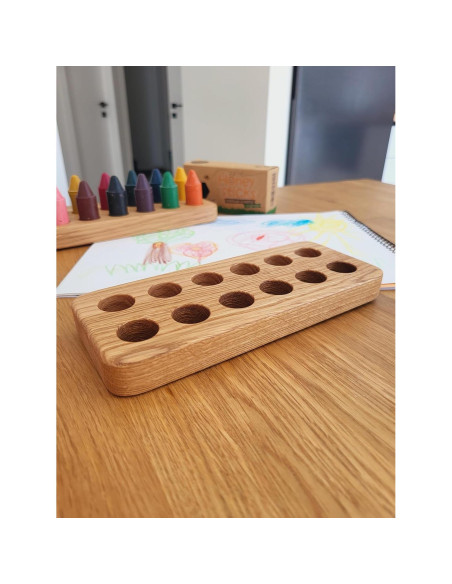 Soporte de Madera para 12 Crayones Honey Sticks - Organizador Montessori