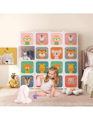 Armario Infantil HONEY JOY 8 Cubos Blanco Modular 75x35.6x144.8 cm