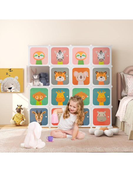 Armario Infantil HONEY JOY 8 Cubos Blanco Modular 75x35.6x144.8 cm