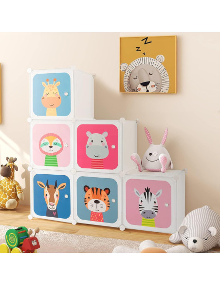 Armario Infantil HONEY JOY 8 Cubos Blanco Modular 75x35.6x144.8 cm