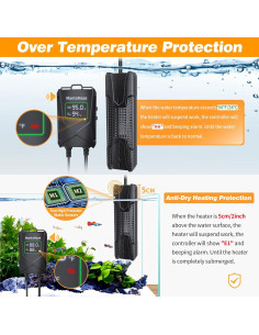Calentador de Acuario MantaMaze 500W para 284-511 Litros 2