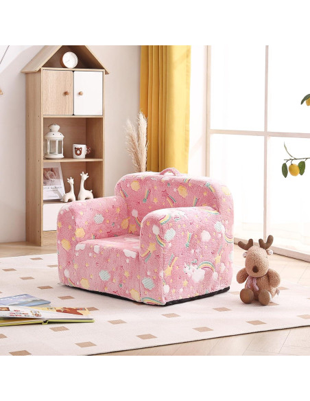 Sofá Tiita Kids Arcoíris Rosa 45.7x63.5 cm para Niños