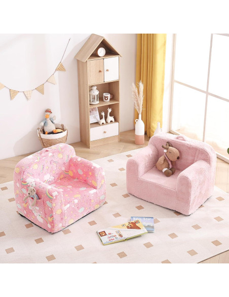 Sofá Tiita Kids Arcoíris Rosa 45.7x63.5 cm para Niños