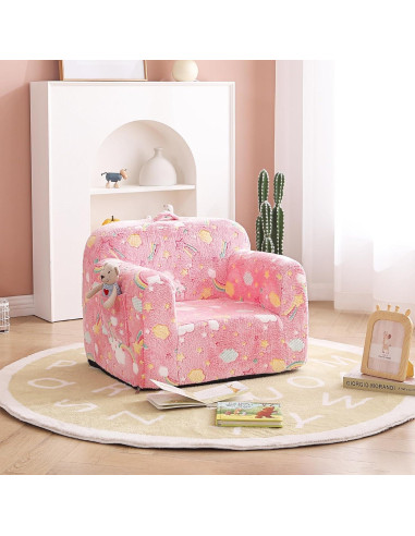 Sofá Tiita Kids Arcoíris Rosa 45.7x63.5 cm para Niños