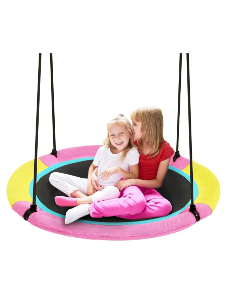 Columpio Redondo para Niños Hotjump 40" Rosa Resistente UV Columpio Redondo para Niños Hotjump 40" Rosa Resistente UV