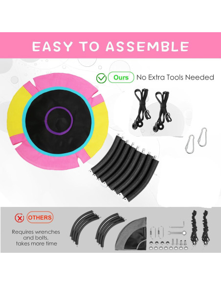 Columpio Redondo para Niños Hotjump 40" Rosa Resistente UV Columpio Redondo para Niños Hotjump 40" Rosa Resistente UV