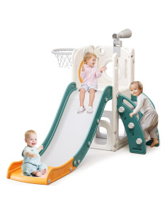 Tobogán 6 en 1 YUYUE para Niños 1-3 Años con Aro de Baloncesto