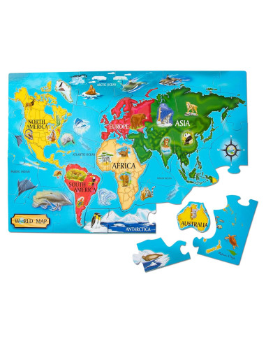 Rompecabezas de Piso Jumbo Mapa Mundial Melissa & Doug 33 Piezas