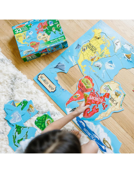 Rompecabezas de Piso Jumbo Mapa Mundial Melissa & Doug 33 Piezas