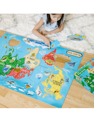 Rompecabezas de Piso Jumbo Mapa Mundial Melissa & Doug 33 Piezas