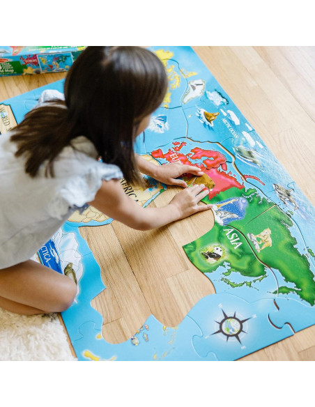Rompecabezas de Piso Jumbo Mapa Mundial Melissa & Doug 33 Piezas