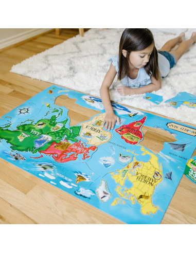 Rompecabezas de Piso Jumbo Mapa Mundial Melissa & Doug 33 Piezas
