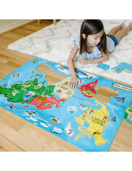 Rompecabezas de Piso Jumbo Mapa Mundial Melissa & Doug 33 Piezas