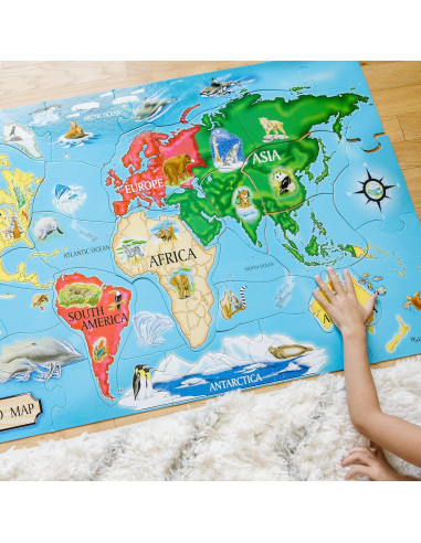 Rompecabezas de Piso Jumbo Mapa Mundial Melissa & Doug 33 Piezas