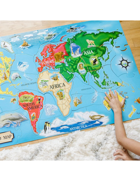 Rompecabezas de Piso Jumbo Mapa Mundial Melissa & Doug 33 Piezas