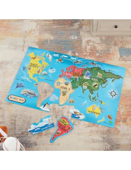 Rompecabezas de Piso Jumbo Mapa Mundial Melissa & Doug 33 Piezas