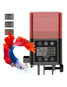 Comedero Automático para Peces ZWJBSGY 320ML LCD Rojo