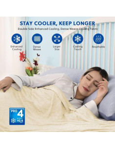 Manta Refrigerante HOMFINE Beige 152x203 cm Ligera y Transpirable 2