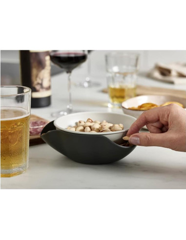 Cuenco Doble para Snacks Joseph Joseph Gris - 29.57 ml, Libre de BPA