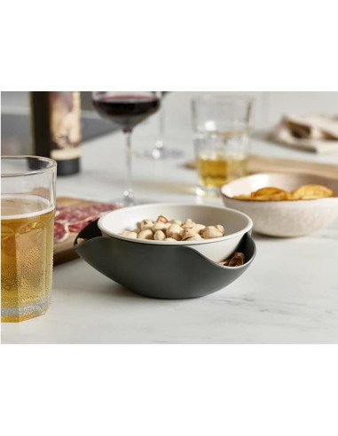 Cuenco Doble para Snacks Joseph Joseph Gris - 29.57 ml, Libre de BPA