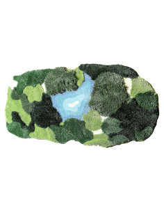 Alfombra de Musgo 3D THRILRUG Ovalada 53x89 cm Antideslizante