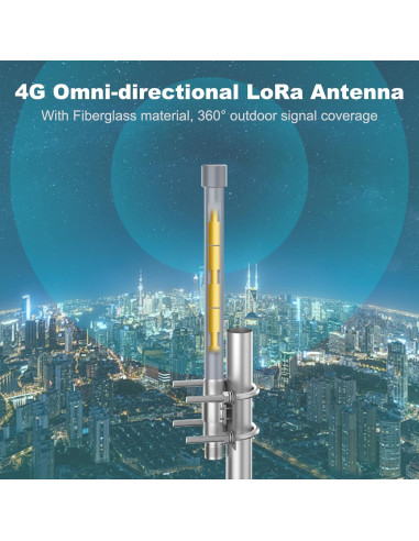 Antena Celular 4G YovKiss 30cm 5dBi Fibra de Vidrio