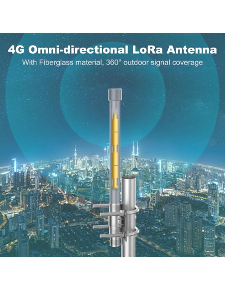 Antena Celular 4G YovKiss 30cm 5dBi Fibra de Vidrio