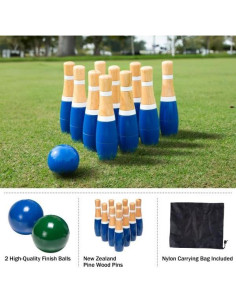 Set de Bolos de Madera Hey Play 13 Piezas para Niños y Adultos 2