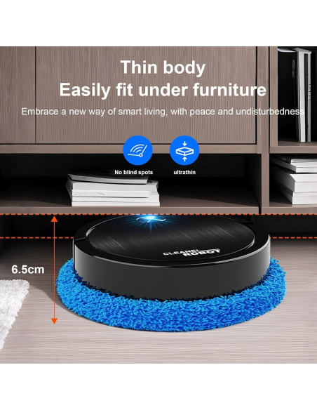 Robot Trapeador Genérico JM8025 Inalámbrico 22.86cm Negro