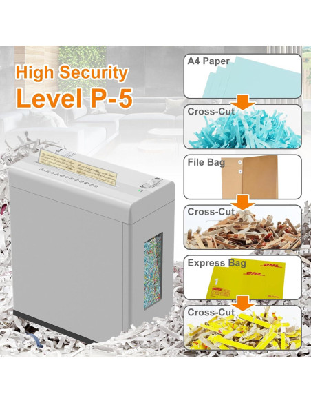 Trituradora de papel micro corte Suntiko C516 5 hojas 10L