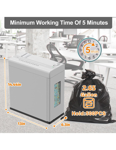 Trituradora de papel micro corte Suntiko C516 5 hojas 10L